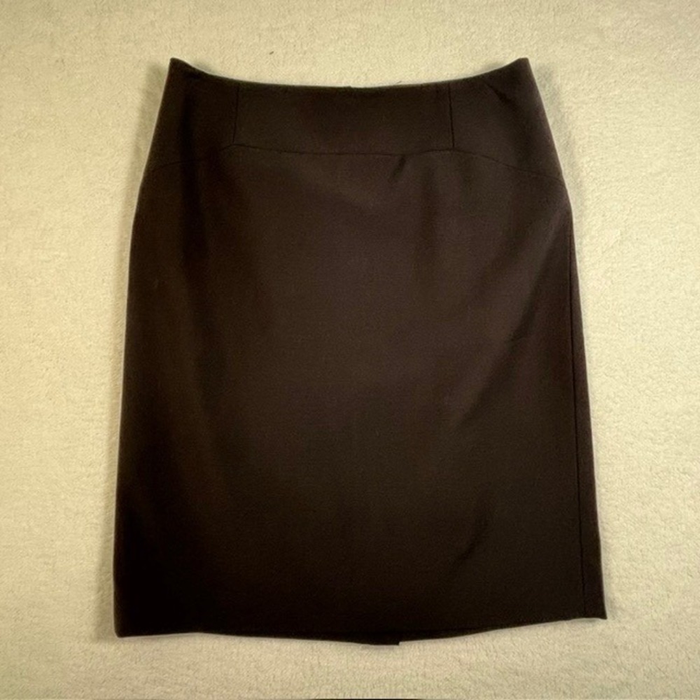 Ann Taylor Pencil Skirt Women 2P Black Excellent Virgin Wool Blend Career